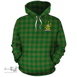 ScotsTee Shop Irish Cleary Coat of Arms Crest Ireland Hoodie Irish National Tartan Irish Hoodie