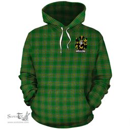 ScotsTee Shop Irish Croke Coat of Arms Crest Ireland Hoodie Irish National Tartan Irish Hoodie