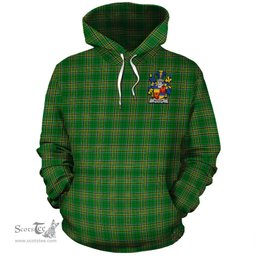 ScotsTee Shop Irish Butler Coat of Arms Crest Ireland Hoodie Irish National Tartan Irish Hoodie