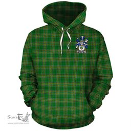 ScotsTee Shop Irish Dowling Coat of Arms Crest Ireland Hoodie Irish National Tartan Irish Hoodie