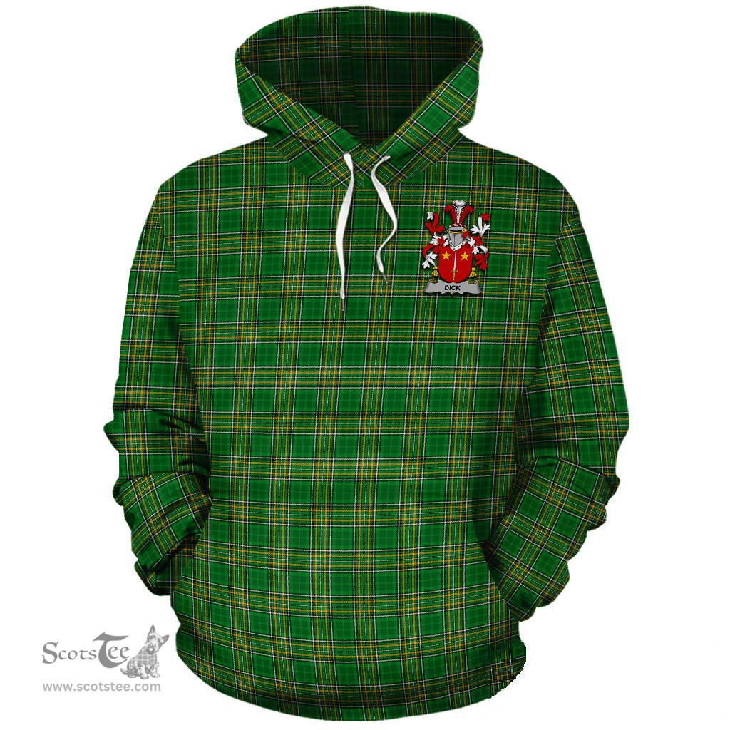 ScotsTee Shop Irish Dick Coat of Arms Crest Ireland Hoodie Irish National Tartan Irish Hoodie