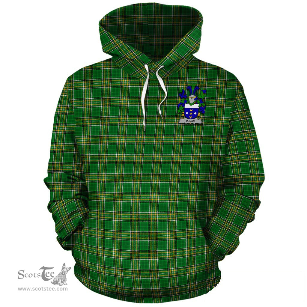 ScotsTee Shop Irish Dolan Coat of Arms Crest Ireland Hoodie Irish National Tartan Irish Hoodie
