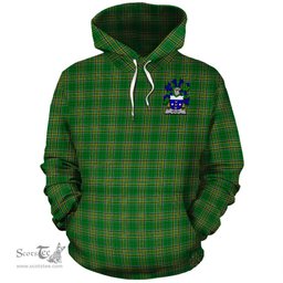 ScotsTee Shop Irish Dolan Coat of Arms Crest Ireland Hoodie Irish National Tartan Irish Hoodie