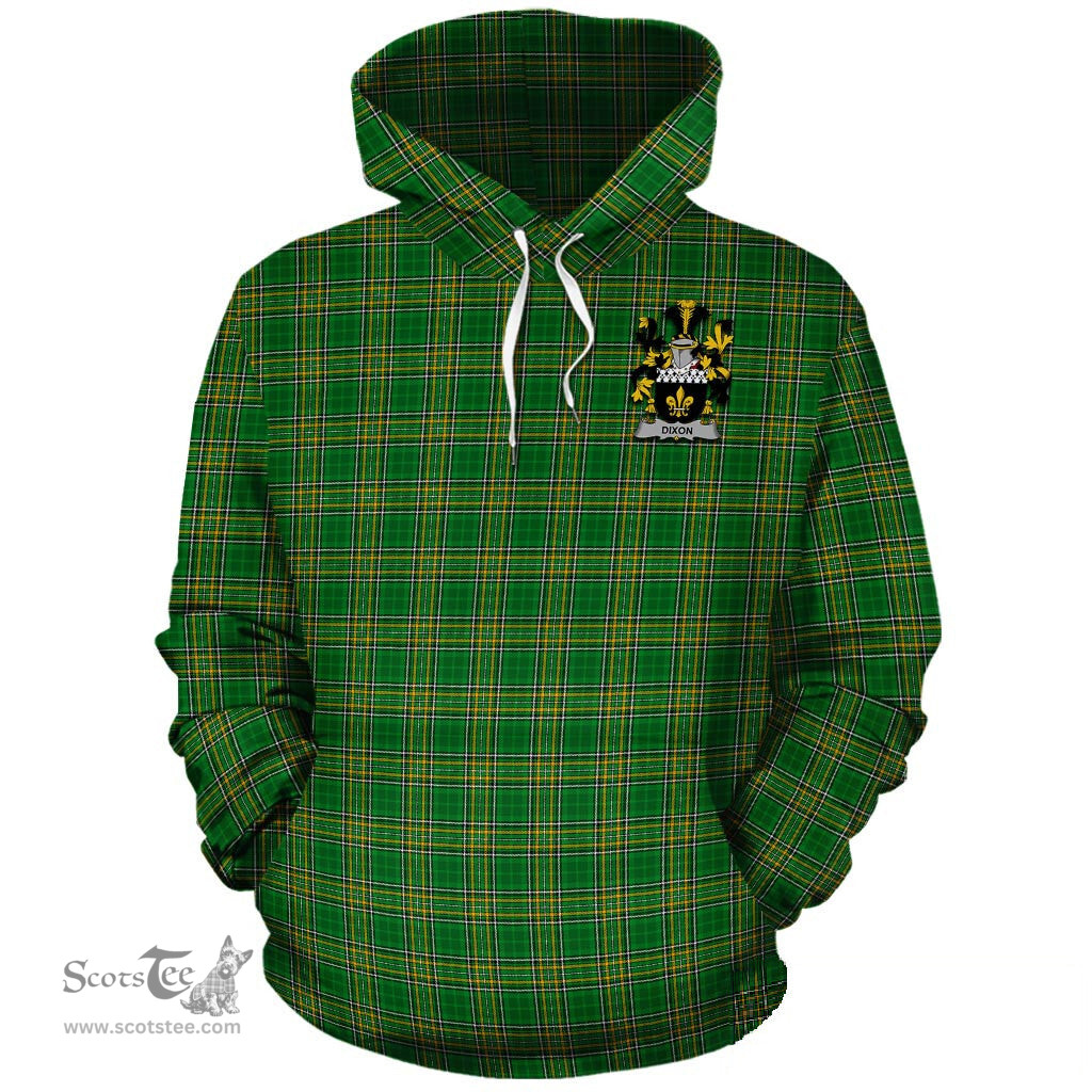 ScotsTee Shop Irish Dixon Coat of Arms Crest Ireland Hoodie Irish National Tartan Irish Hoodie