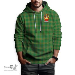 ScotsTee Shop Irish Fitz-Harris Coat of Arms Crest Ireland Hoodie Irish National Tartan Irish Hoodie