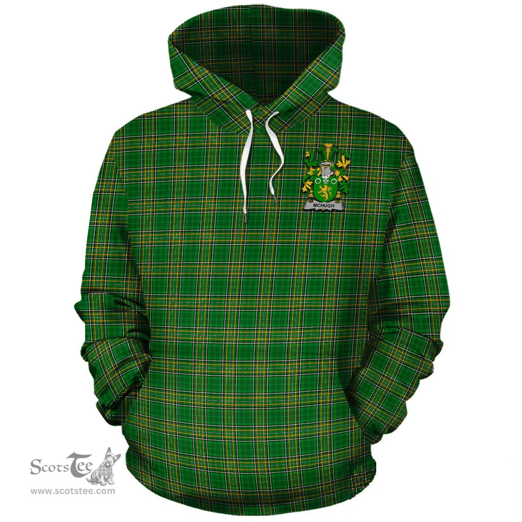 ScotsTee Shop Irish McHugh Coat of Arms Crest Ireland Hoodie Irish National Tartan Irish Hoodie