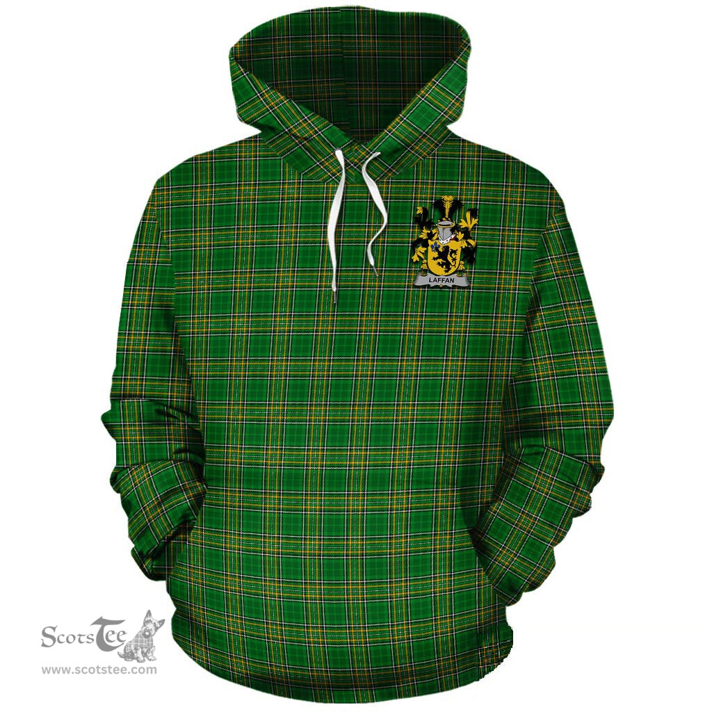 ScotsTee Shop Irish Laffan Coat of Arms Crest Ireland Hoodie Irish National Tartan Irish Hoodie