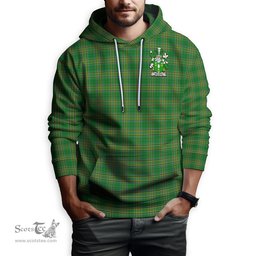 ScotsTee Shop Irish Meldon Coat of Arms Crest Ireland Hoodie Irish National Tartan Irish Hoodie