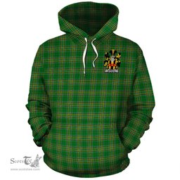 ScotsTee Shop Irish Merrick Coat of Arms Crest Ireland Hoodie Irish National Tartan Irish Hoodie