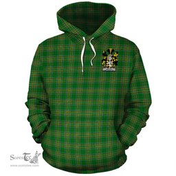 ScotsTee Shop Irish Jolley Coat of Arms Crest Ireland Hoodie Irish National Tartan Irish Hoodie