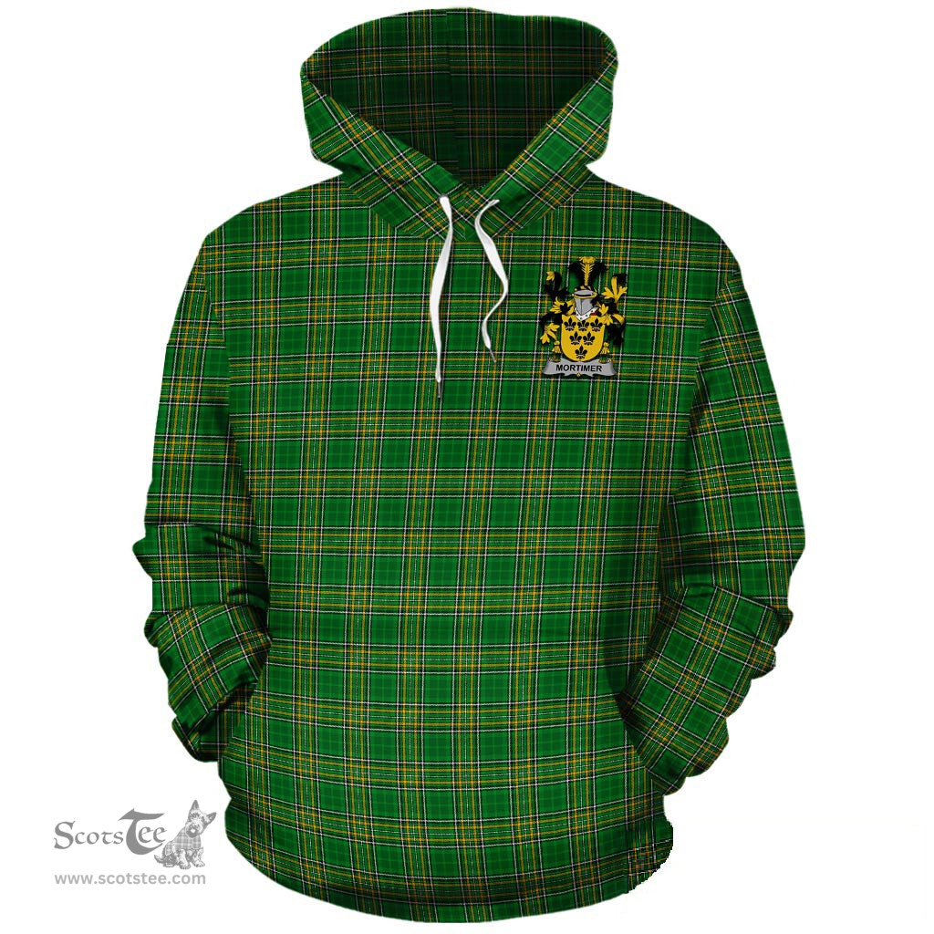 ScotsTee Shop Irish Mortimer Coat of Arms Crest Ireland Hoodie Irish National Tartan Irish Hoodie