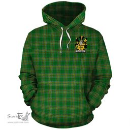 ScotsTee Shop Irish Mortimer Coat of Arms Crest Ireland Hoodie Irish National Tartan Irish Hoodie