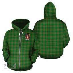ScotsTee Shop Irish Hyde Coat of Arms Crest Ireland Hoodie Irish National Tartan Irish Hoodie