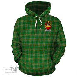 ScotsTee Shop Irish McCarron Coat of Arms Crest Ireland Hoodie Irish National Tartan Irish Hoodie