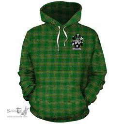 ScotsTee Shop Irish Magee Coat of Arms Crest Ireland Hoodie Irish National Tartan Irish Hoodie