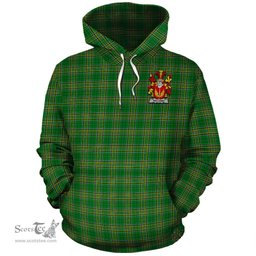 ScotsTee Shop Irish Williams Coat of Arms Crest Ireland Hoodie Irish National Tartan Irish Hoodie