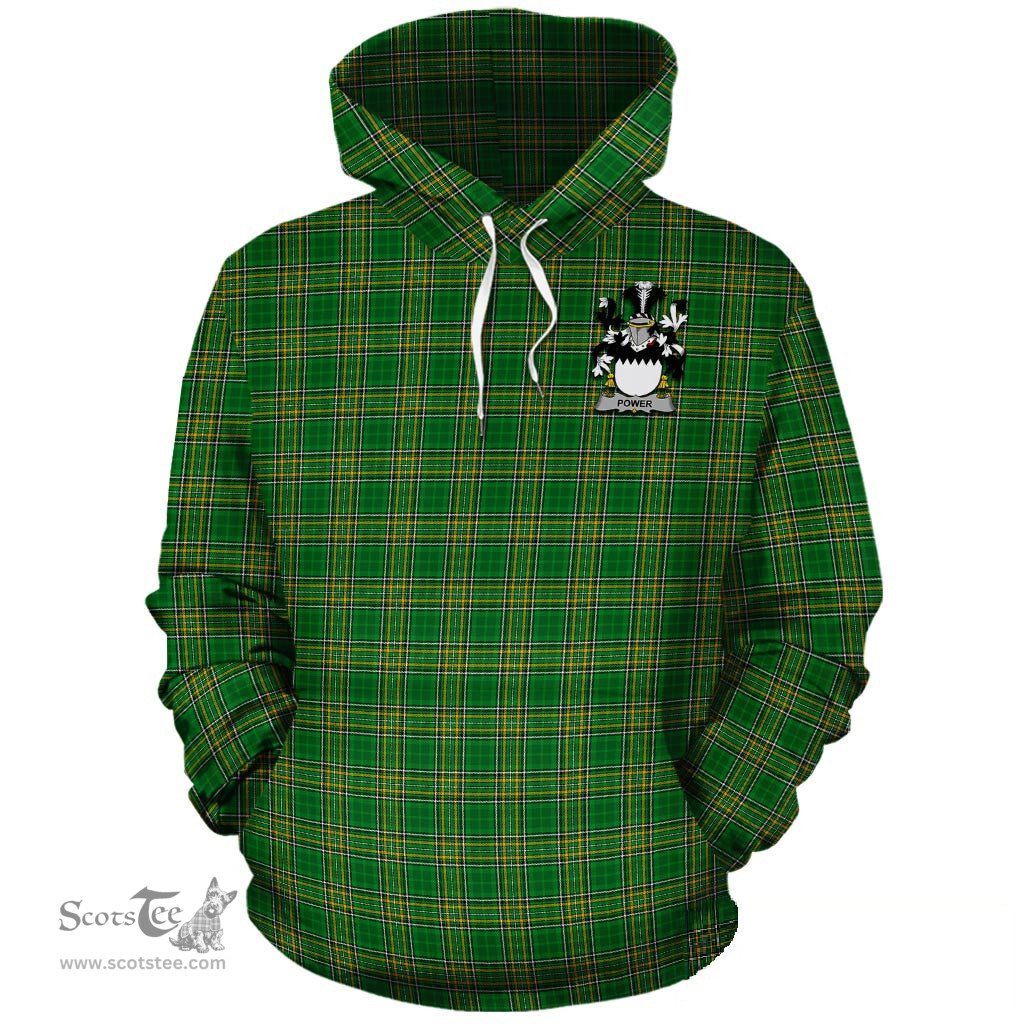 ScotsTee Shop Irish Power Coat of Arms Crest Ireland Hoodie Irish National Tartan Irish Hoodie