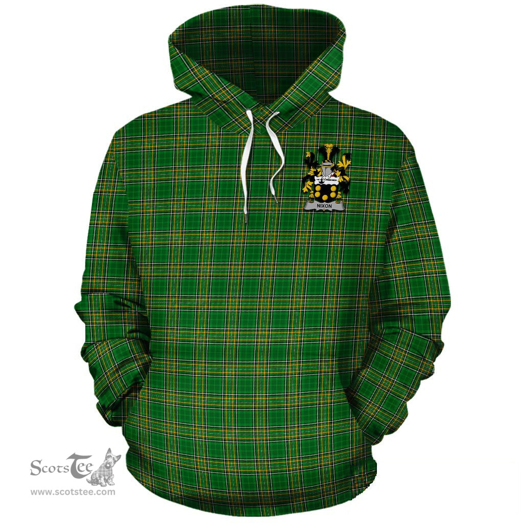 ScotsTee Shop Irish Nixon Coat of Arms Crest Ireland Hoodie Irish National Tartan Irish Hoodie