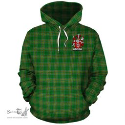 ScotsTee Shop Irish Stack Coat of Arms Crest Ireland Hoodie Irish National Tartan Irish Hoodie