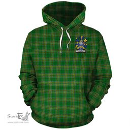 ScotsTee Shop Irish Tomkins Coat of Arms Crest Ireland Hoodie Irish National Tartan Irish Hoodie