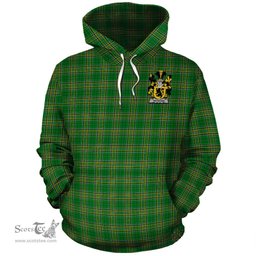 ScotsTee Shop Irish Vaughan Coat of Arms Crest Ireland Hoodie Irish National Tartan Irish Hoodie