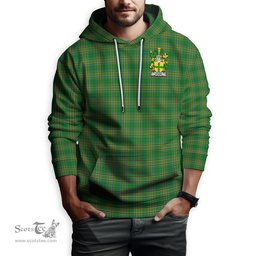 ScotsTee Shop Irish Noone Coat of Arms Crest Ireland Hoodie Irish National Tartan Irish Hoodie