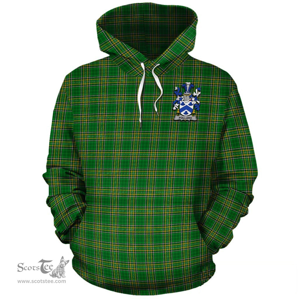 ScotsTee Shop Irish Pollard Coat of Arms Crest Ireland Hoodie Irish National Tartan Irish Hoodie