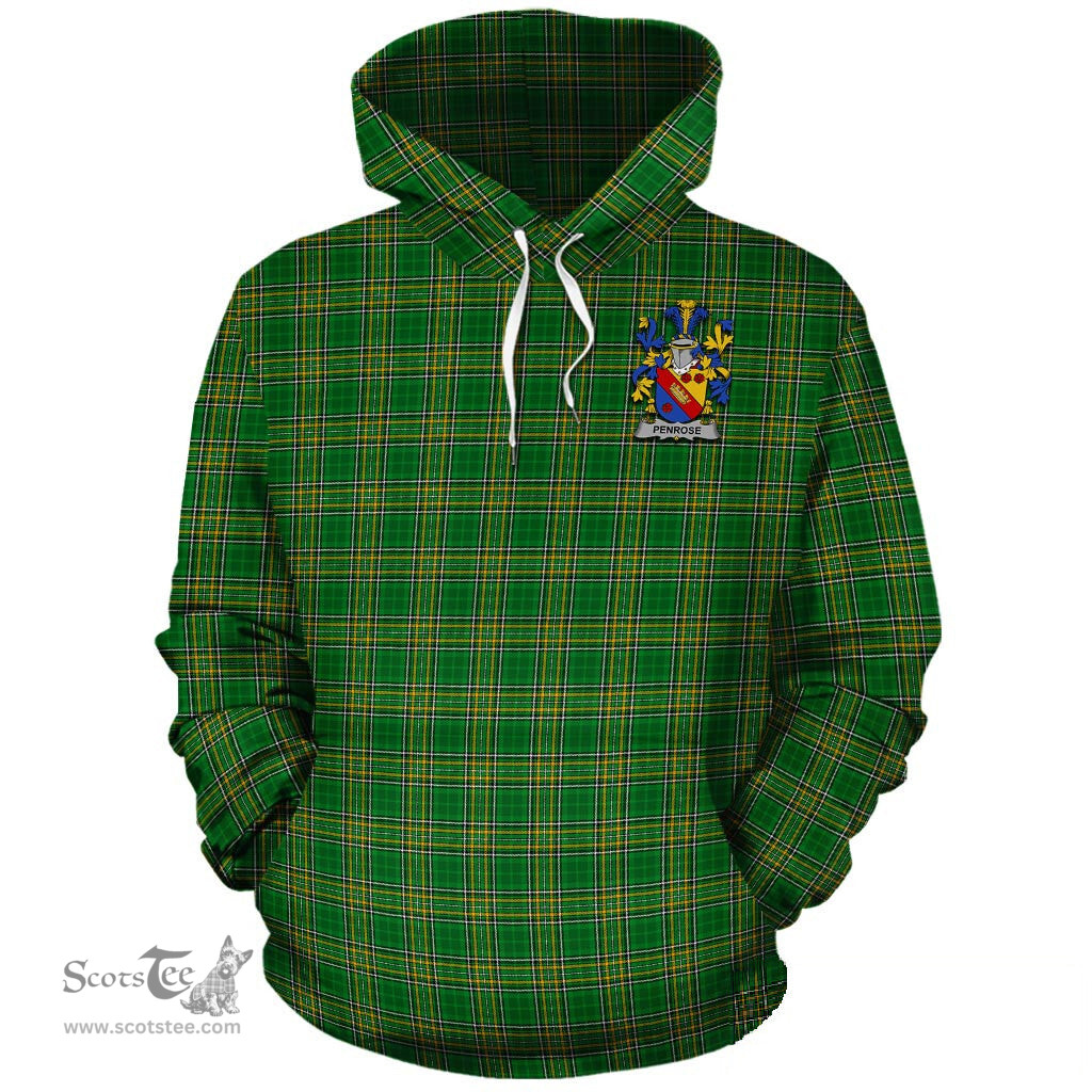 ScotsTee Shop Irish Penrose Coat of Arms Crest Ireland Hoodie Irish National Tartan Irish Hoodie