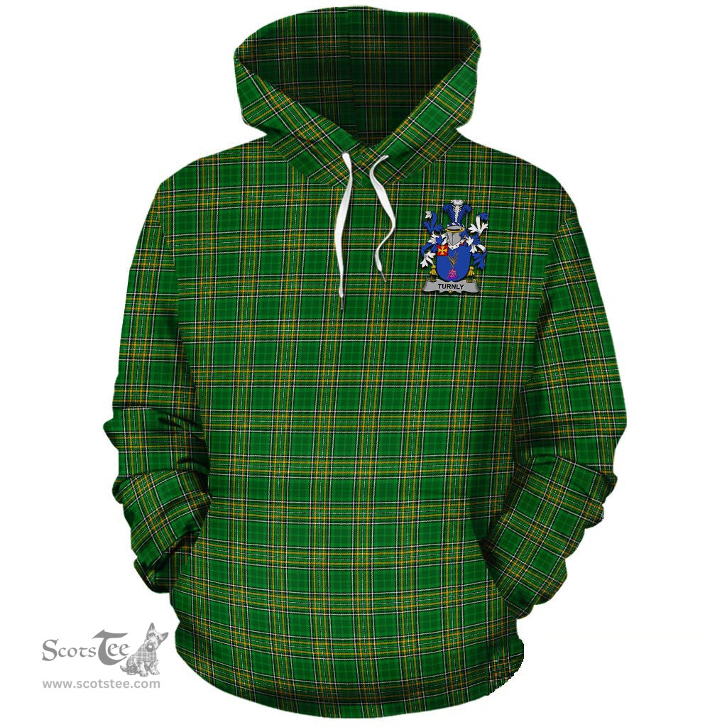 ScotsTee Shop Irish Turnly Coat of Arms Crest Ireland Hoodie Irish National Tartan Irish Hoodie