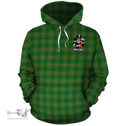ScotsTee Shop Irish Neale Coat of Arms Crest Ireland Hoodie Irish National Tartan Irish Hoodie