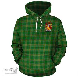 ScotsTee Shop Irish Ormesby Coat of Arms Crest Ireland Hoodie Irish National Tartan Irish Hoodie