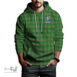 ScotsTee Shop Irish Orme Coat of Arms Crest Ireland Hoodie Irish National Tartan Irish Hoodie