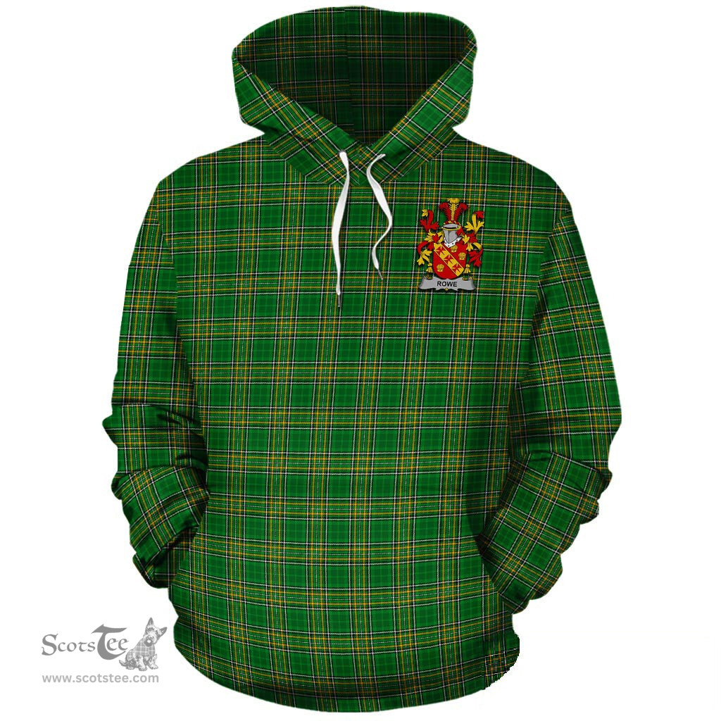 ScotsTee Shop Irish Rowe Coat of Arms Crest Ireland Hoodie Irish National Tartan Irish Hoodie