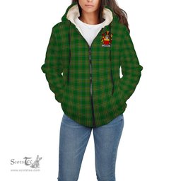 ScotsTee Shop Irish Carron Coat of Arms Crest Ireland Sherpa Hoodie Irish National Tartan Irish Sherpa Hoodie