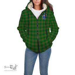 ScotsTee Shop Irish Gibson Coat of Arms Crest Ireland Sherpa Hoodie Irish National Tartan Irish Sherpa Hoodie
