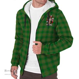 ScotsTee Shop Irish Grady Coat of Arms Crest Ireland Sherpa Hoodie Irish National Tartan Irish Sherpa Hoodie
