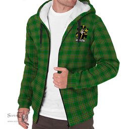 ScotsTee Shop Irish Gillman Coat of Arms Crest Ireland Sherpa Hoodie Irish National Tartan Irish Sherpa Hoodie
