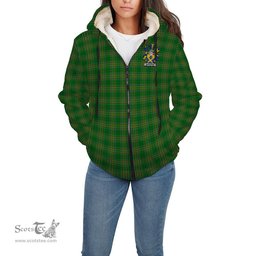 ScotsTee Shop Irish Markham Coat of Arms Crest Ireland Sherpa Hoodie Irish National Tartan Irish Sherpa Hoodie