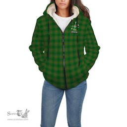 ScotsTee Shop Irish McGuire Coat of Arms Crest Ireland Sherpa Hoodie Irish National Tartan Irish Sherpa Hoodie