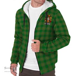 ScotsTee Shop Irish McAlister Coat of Arms Crest Ireland Sherpa Hoodie Irish National Tartan Irish Sherpa Hoodie
