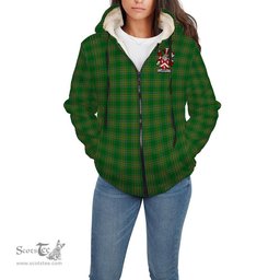 ScotsTee Shop Irish Hewitt Coat of Arms Crest Ireland Sherpa Hoodie Irish National Tartan Irish Sherpa Hoodie