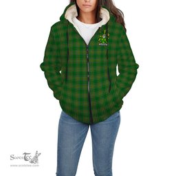 ScotsTee Shop Irish Rotheram Coat of Arms Crest Ireland Sherpa Hoodie Irish National Tartan Irish Sherpa Hoodie