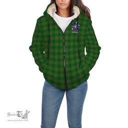 ScotsTee Shop Irish Pendleton Coat of Arms Crest Ireland Sherpa Hoodie Irish National Tartan Irish Sherpa Hoodie