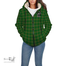 ScotsTee Shop Irish Wadding Coat of Arms Crest Ireland Sherpa Hoodie Irish National Tartan Irish Sherpa Hoodie