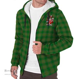 ScotsTee Shop Irish Ryan Coat of Arms Crest Ireland Sherpa Hoodie Irish National Tartan Irish Sherpa Hoodie