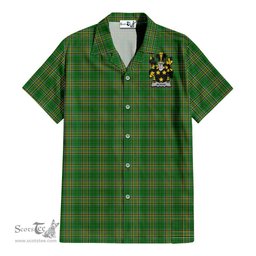 ScotsTee Shop Irish Moran Coat of Arms Crest Ireland Short Sleeve Shirt Irish National Tartan Irish Shirt