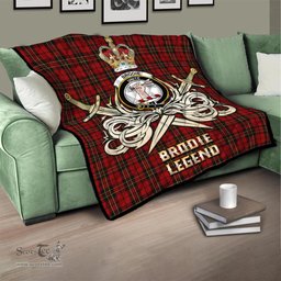 ScotsTee Shop Scottish Brodie Clan Crest Tartan Quilt The Golden Sword of Courageous Legacy Quilt