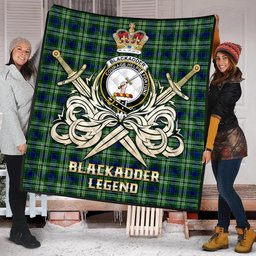 ScotsTee Shop Scottish Blackadder Clan Crest Tartan Quilt The Golden Sword of Courageous Legacy Quilt