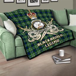 ScotsTee Shop Scottish Blackadder Clan Crest Tartan Quilt The Golden Sword of Courageous Legacy Quilt