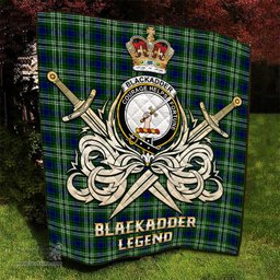 ScotsTee Shop Scottish Blackadder Clan Crest Tartan Quilt The Golden Sword of Courageous Legacy Quilt